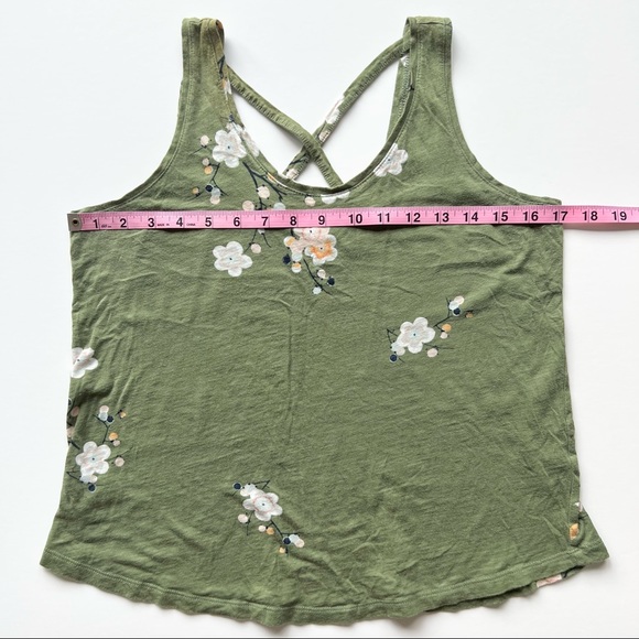Loft Outlet Green and Multicolor Floral Tank Top, Extra Small Petite - Picture 2 of 7